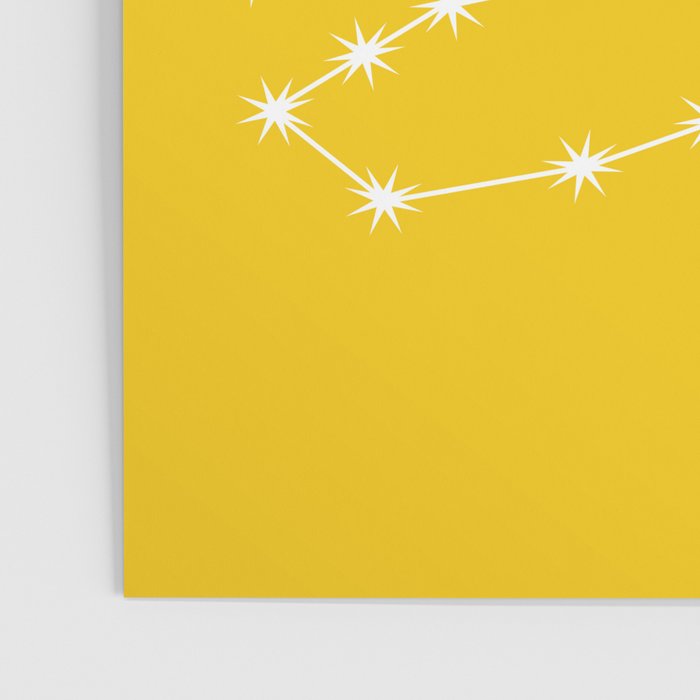 Scorpio Zodiac Star Constellation Line Art Bright Yellow Poster Gallery Image 3
