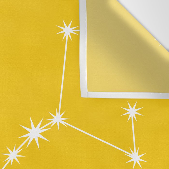 Scorpio Zodiac Star Constellation Line Art Bright Yellow Wall Tapestry Gallery Image 3