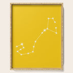 Scorpio Zodiac Star Constellation Line Art Bright Yellow Serving Tray Gallery Image 1