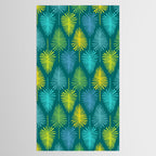 Mid Century Blue and Green Forest Tablecloth Gallery Image 2