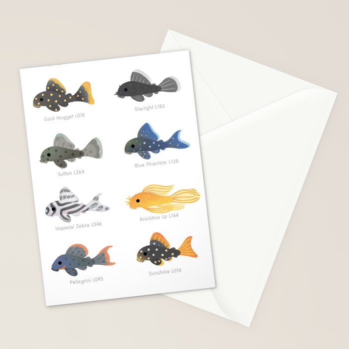 Pleco! - white Stationery Card Gallery Image 2