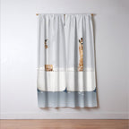 Baby Giraffe in a Bathtub Blue BG, Giraffe Taking a Bath, Bathtub Animal Art Print By Synplus Window Curtain Gallery Image 3