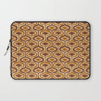 70s mod fabric repeat, orange and browns Laptop Sleeve Gallery Image 1