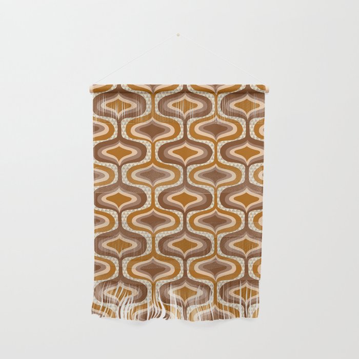 70s mod fabric repeat, orange and browns Wall Hanging Gallery Image 1