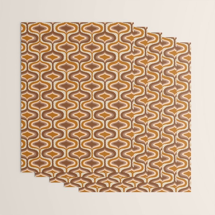 70s mod fabric repeat, orange and browns Wrapping Paper Gallery Image 3