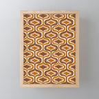 70s mod fabric repeat, orange and browns Mini Art Print Gallery Image 1