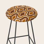 70s mod fabric repeat, orange and browns Stool Gallery Image 2