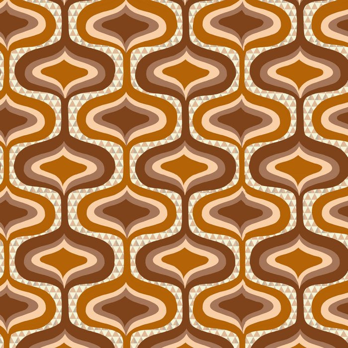 70s mod fabric repeat, orange and browns Coffee Mug Gallery Image 2
