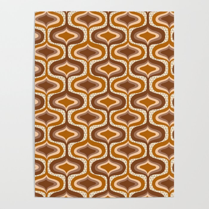 70s mod fabric repeat, orange and browns Poster Gallery Image 4