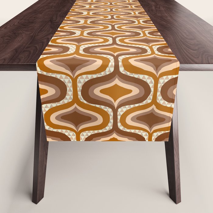 70s mod fabric repeat, orange and browns Table Runner Gallery Image 1