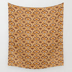 70s mod fabric repeat, orange and browns Wall Tapestry Gallery Image 4