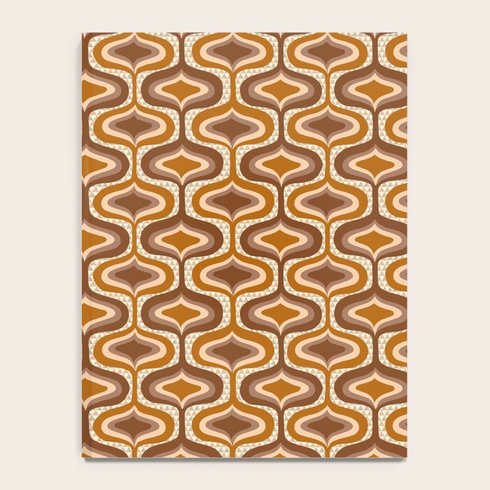 70s mod fabric repeat, orange and browns Notebook Gallery Image 4