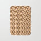 70s mod fabric repeat, orange and browns Bath Mat Gallery Image 1