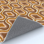 70s mod fabric repeat, orange and browns Rug Gallery Image 4