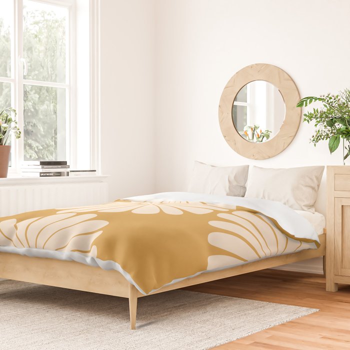 Retro Daisy Abstract XVIII Golden Orange Bold Floral Duvet Cover Gallery Image 2