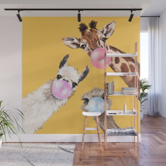 Bubble Gum Gang in Yellow Wall Mural Gallery Image 1