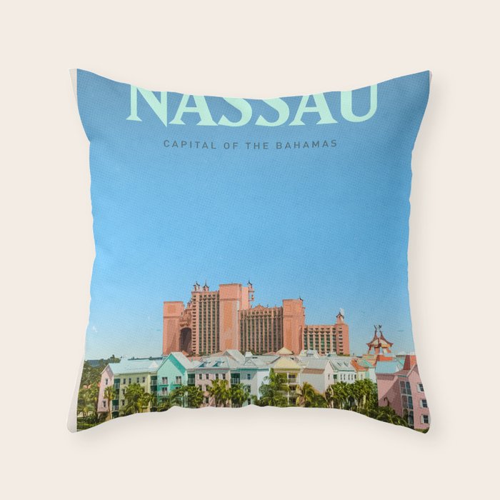 Visit Nassau Throw Pillow Gallery Image 1