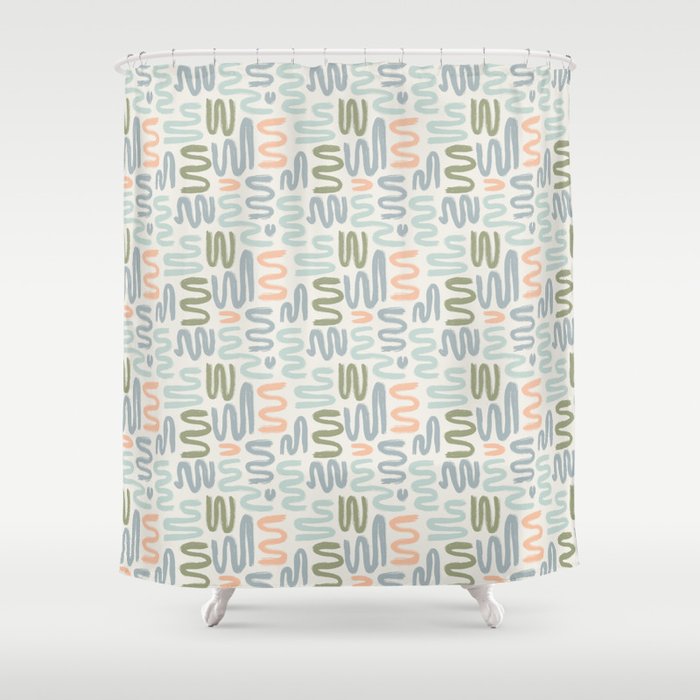 Coastal Squiggles Shower Curtain Gallery Image 1