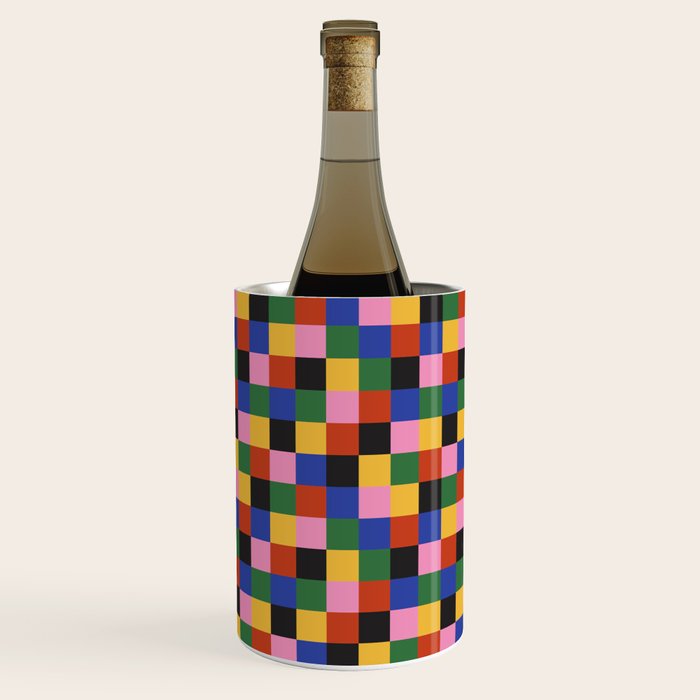 Bold Colorful Checks Pattern - Small XVII Wine Chiller Gallery Image 2