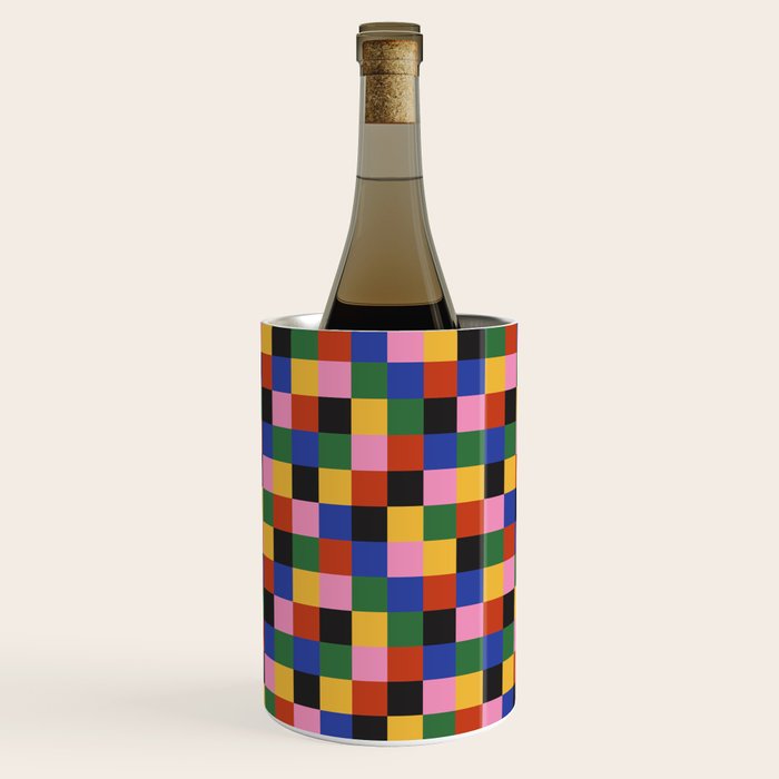 Bold Colorful Checks Pattern - Small XVII Wine Chiller Gallery Image 1