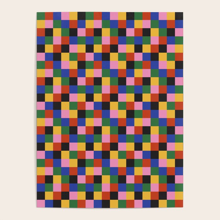 Bold Colorful Checks Pattern - Small XVII Poster Gallery Image 4