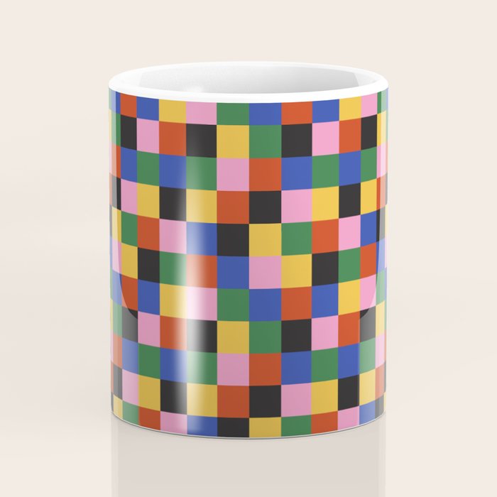 Bold Colorful Checks Pattern - Small XVII Coffee Mug Gallery Image 4