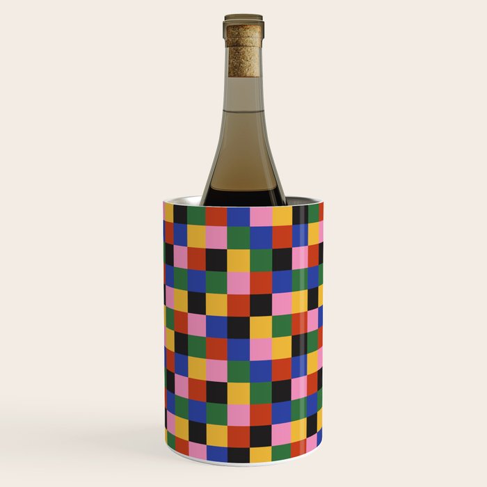 Bold Colorful Checks Pattern - Small XVII Wine Chiller Gallery Image 3