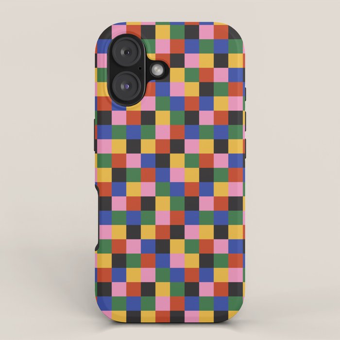 Bold Colorful Checks Pattern - Small XVII iPhone Case Gallery Image 1