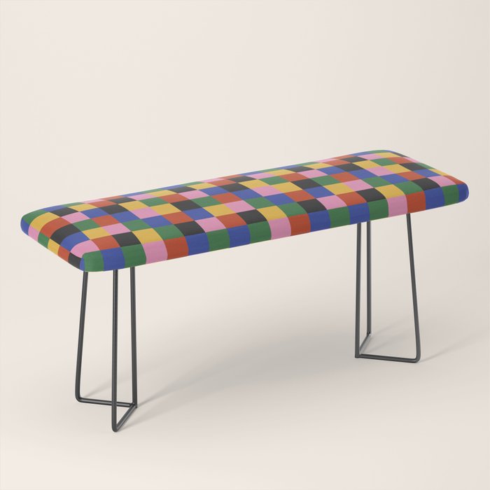 Bold Colorful Checks Pattern - Small XVII Bench Gallery Image 1