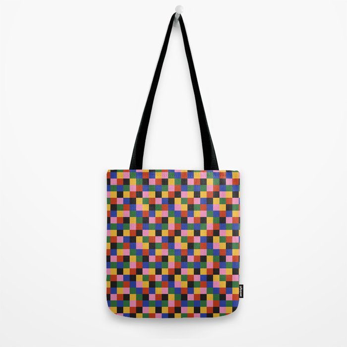 Bold Colorful Checks Pattern - Small XVII Tote Bag Gallery Image 2