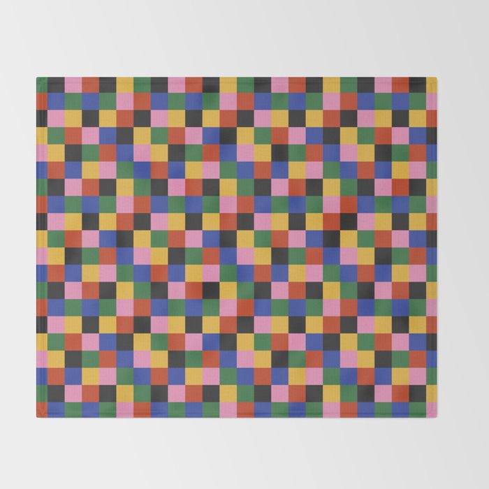 Bold Colorful Checks Pattern - Small XVII Throw Blanket Gallery Image 2