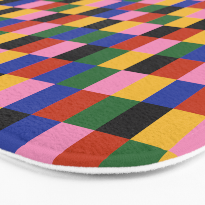 Bold Colorful Checks Pattern - Small XVII Bath Mat Gallery Image 3