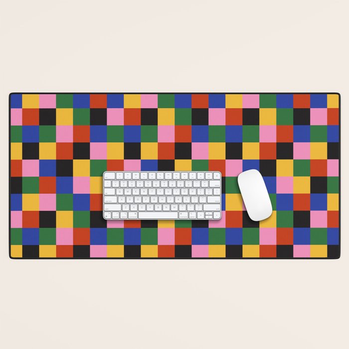 Bold Colorful Checks Pattern - Small XVII Desk Mat Gallery Image 1