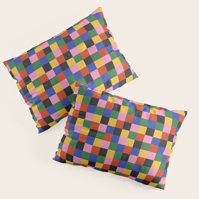 Bold Colorful Checks Pattern - Small XVII Pillow Sham Gallery Image 1
