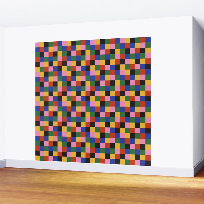 Bold Colorful Checks Pattern - Small XVII Wall Mural Gallery Image 2