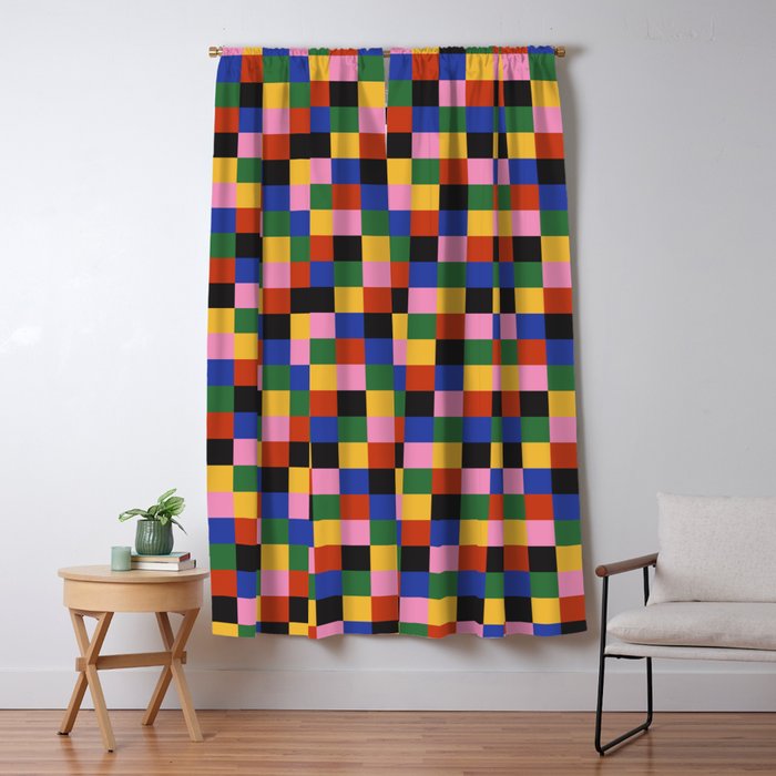 Bold Colorful Checks Pattern - Small XVII Window Curtain Gallery Image 5