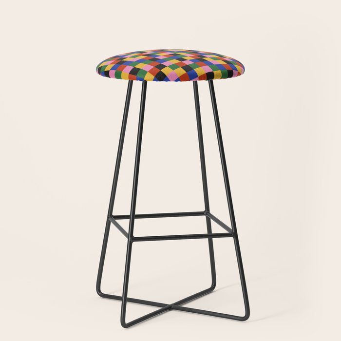 Bold Colorful Checks Pattern - Small XVII Stool Gallery Image 1