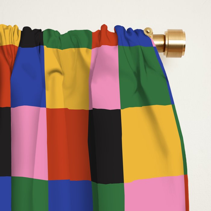 Bold Colorful Checks Pattern - Small XVII Window Curtain Gallery Image 2