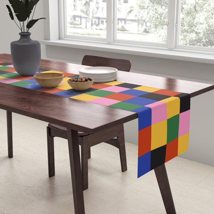 Bold Colorful Checks Pattern - Small XVII Table Runner Gallery Image 2
