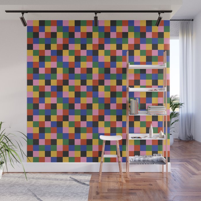 Bold Colorful Checks Pattern - Small XVII Wall Mural Gallery Image 1