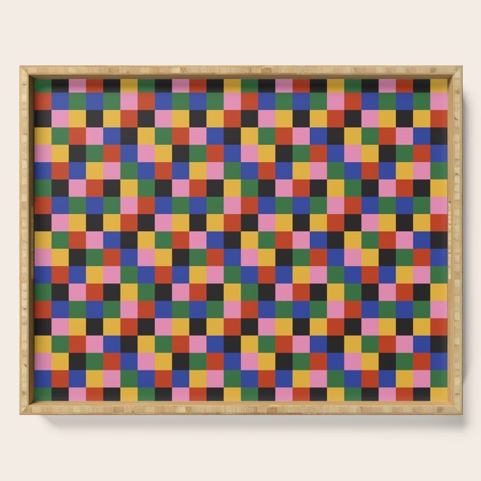 Bold Colorful Checks Pattern - Small XVII Serving Tray Gallery Image 1