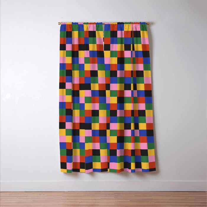Bold Colorful Checks Pattern - Small XVII Window Curtain Gallery Image 3