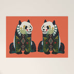 panda orange Welcome Mat Gallery Image 1