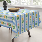 Cup of Tea Floral - Multi-color on White Tablecloth Gallery Image 3