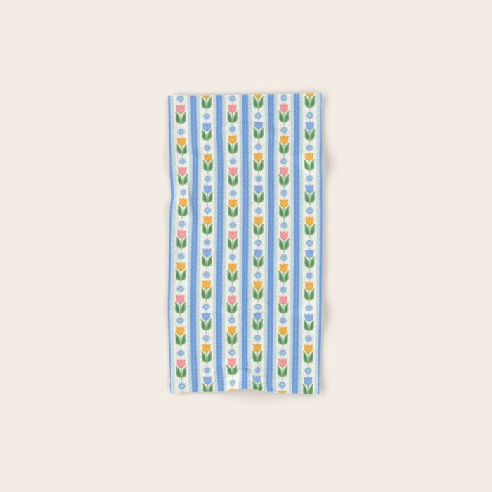 Cup of Tea Floral - Multi-color on White Bath Towel Gallery Image 1