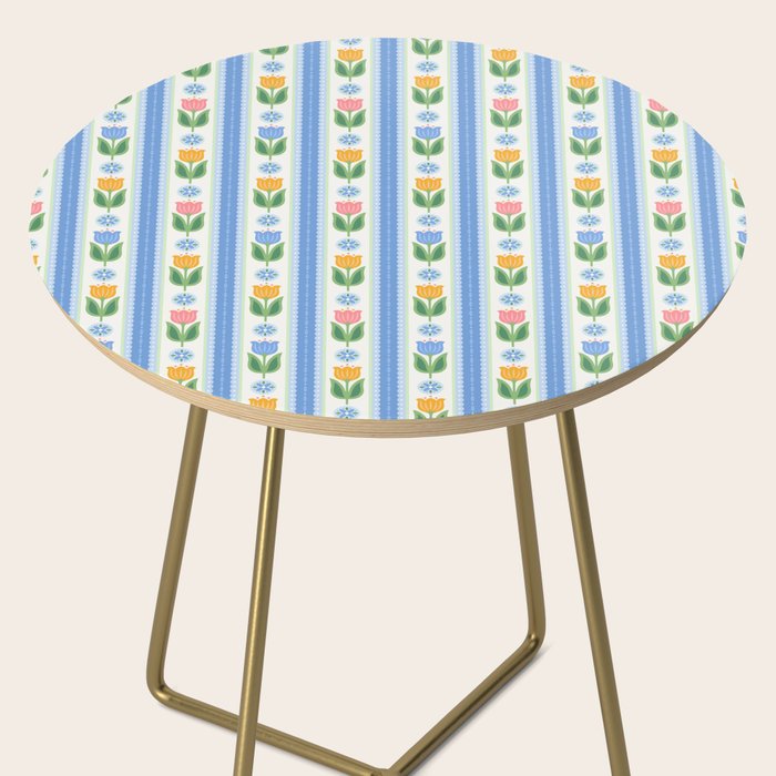 Cup of Tea Floral - Multi-color on White Side Table Gallery Image 2
