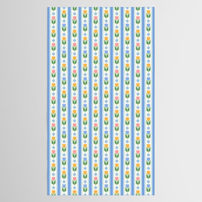 Cup of Tea Floral - Multi-color on White Tablecloth Gallery Image 2