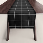 Windowpane Check Grid (white/black) Table Runner Gallery Image 1