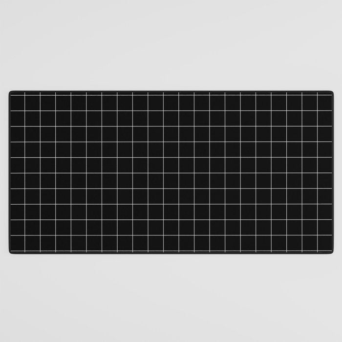 Windowpane Check Grid (white/black) Desk Mat Gallery Image 3