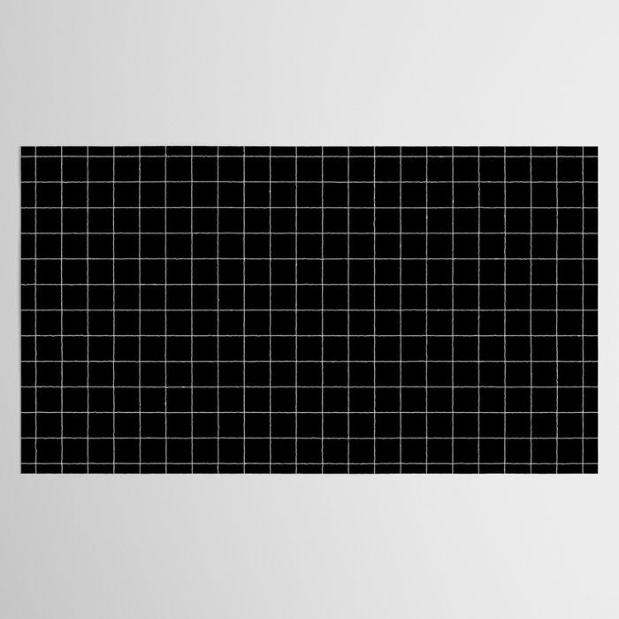 Windowpane Check Grid (white/black) Tablecloth Gallery Image 2